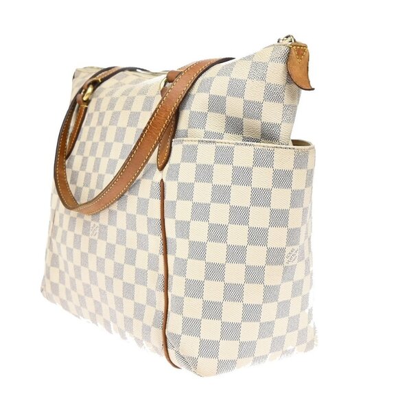 LOUIS VUITTON Logo Totally MM Shoulder Bag Damier Azur Leather WE - Picture 2 of 16